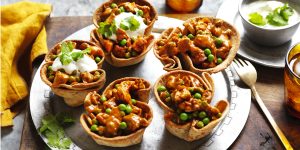 butter chicken roti cups