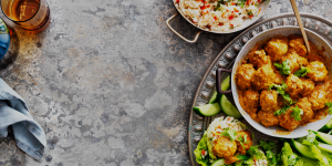 korma meatballs in lettuce cups